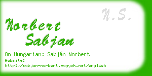 norbert sabjan business card
