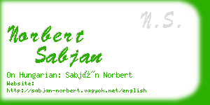 norbert sabjan business card